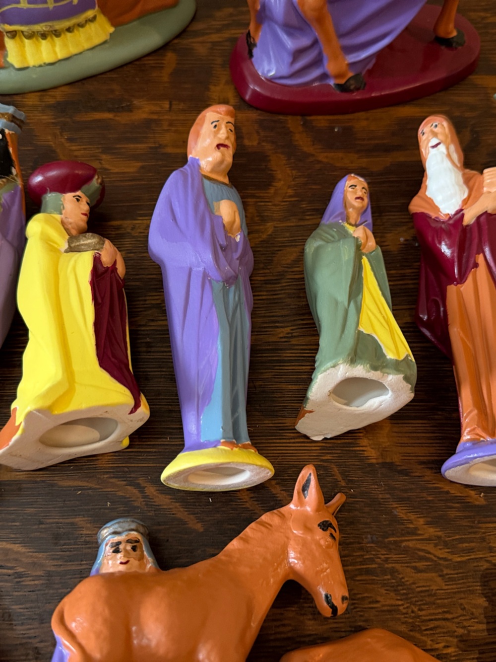Hand-Painted Ceramic Nativity Set with Rustic Stable - Multi-Color - Picture 8 of 16